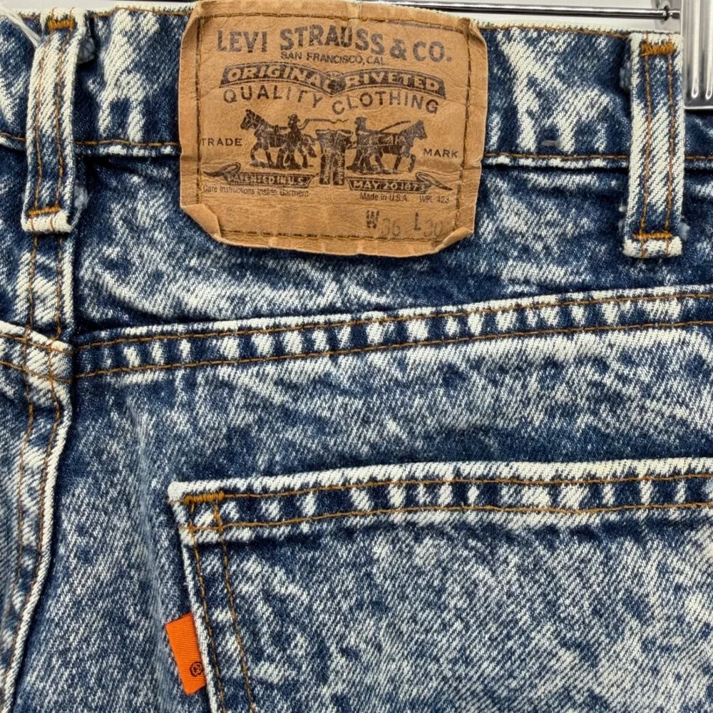 Vintage 80's Levi's 550 Orange Tab Acid Wash Jeans‎ USA Made 36x30 Relaxed Fit